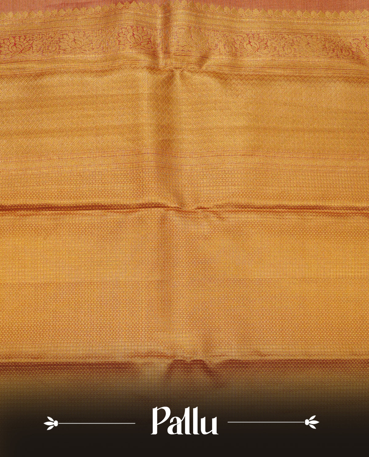 Light Red & Gold Double shade pure tissue silk saree featuring Gold Zari Leaf Patten on body, complemented by contrast Red colour Traditional border, comes with matching blouse piece.