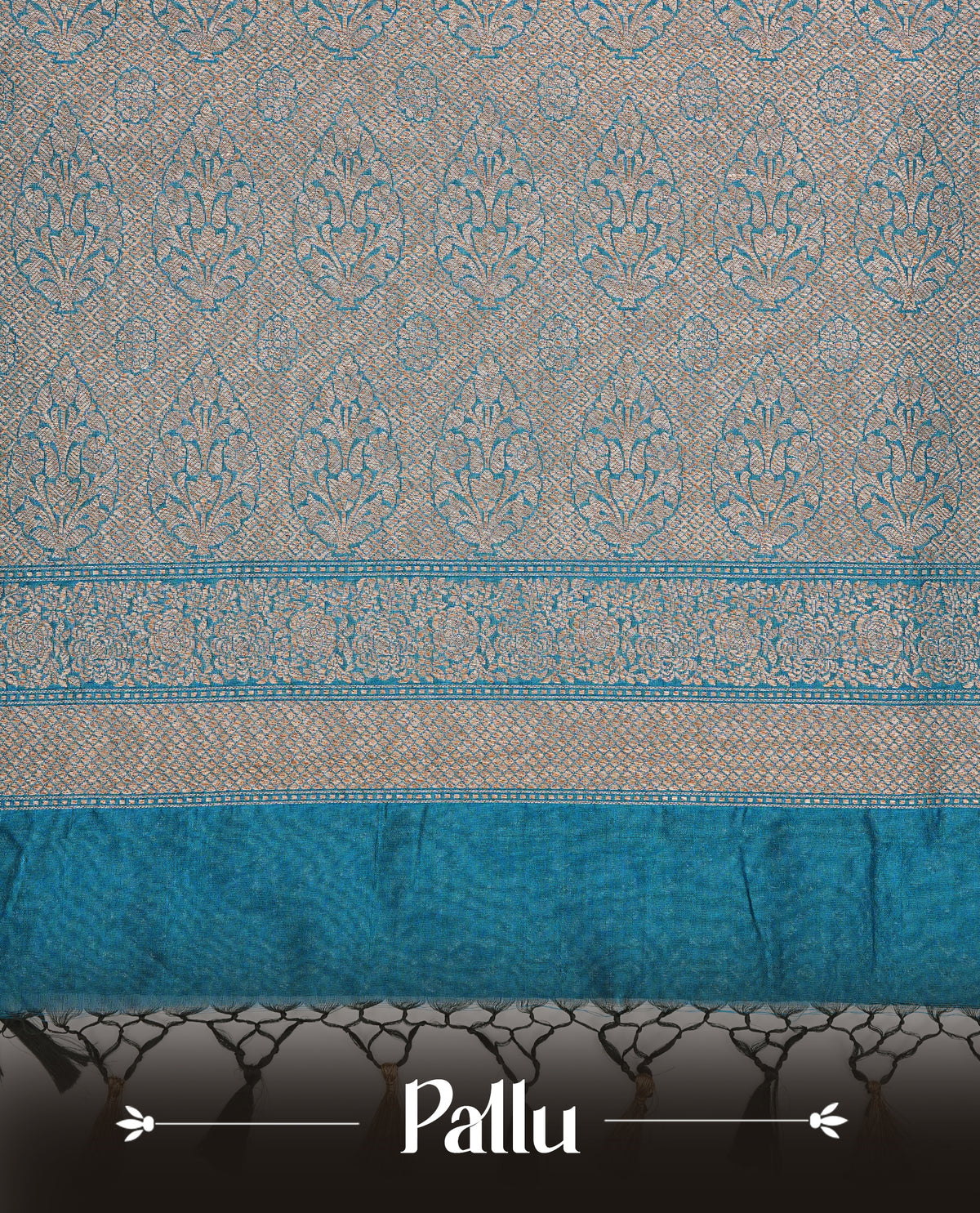 Teal Colour Banaras Katan Silk Saree