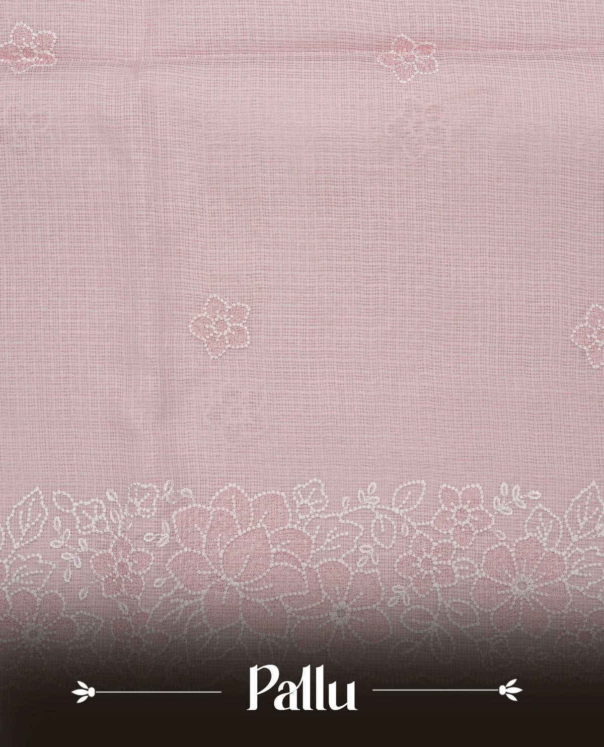 Pastel Pink colour Net Kota Designer saree.