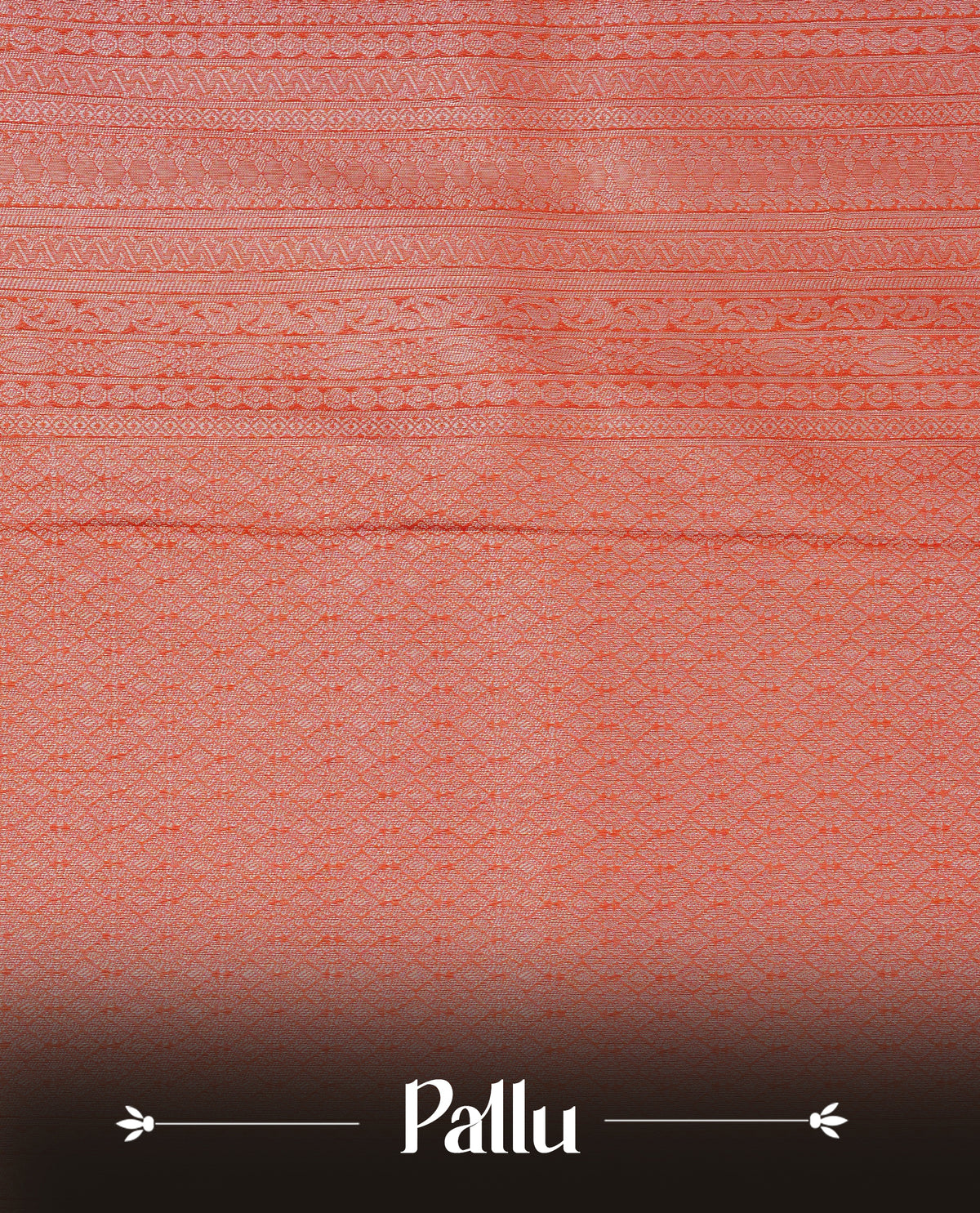 Rust orange colour softie silk saree featuring silver zari, rich pallu brocade body, with contrasting self colour border.paired with matching blouse piece.
