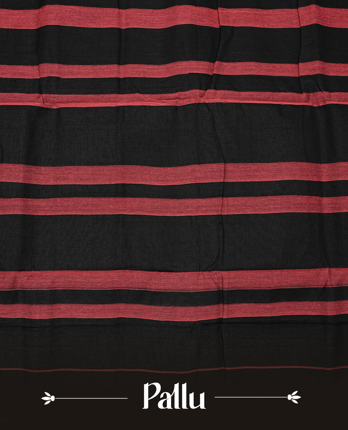 Black colour Narayanapattu cotton saree Featuing a plain body, complemented by a Red colour temple designed border & contrast pallu, paired with a matching blouse piece