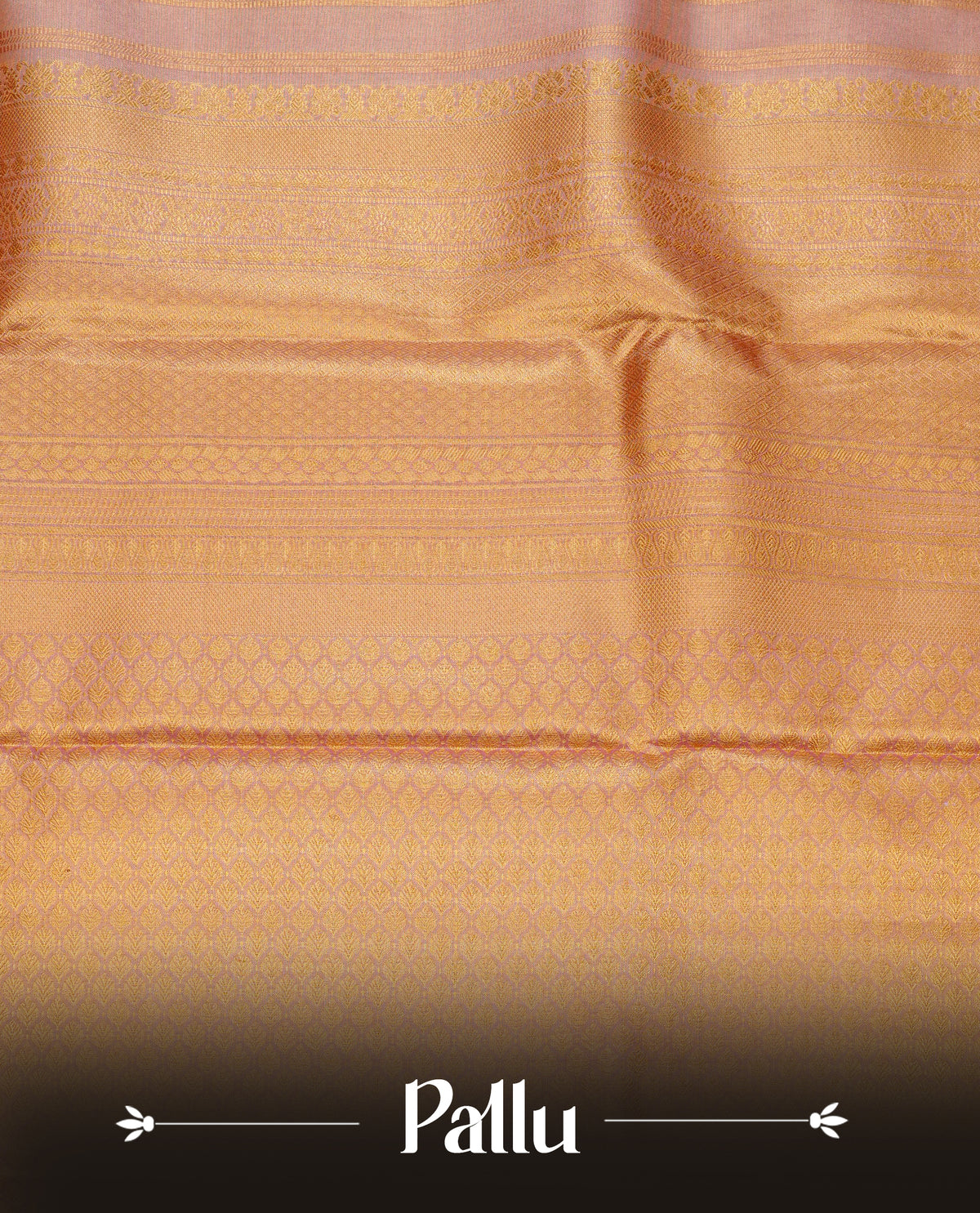 Light gold & blue double shade colour pure tissue silk saree featuring pink zari floral kodi pattern on body, complemented by contrast pink colour with traditional border, comes with matching blouse piece.
