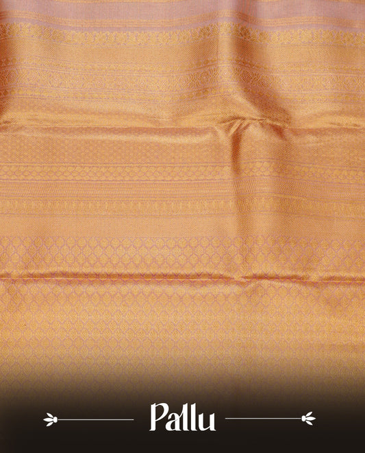 Light gold & blue double shade colour pure tissue silk saree