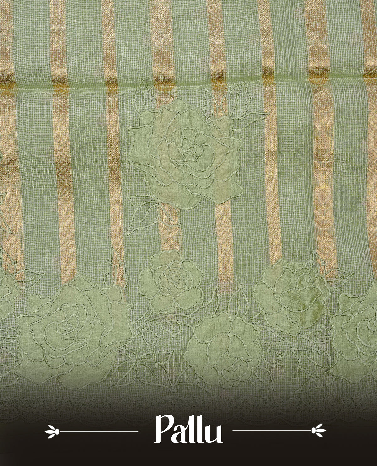 Pastel Green colour Net Kota Designer saree.