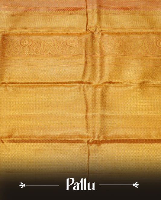 Light gold colour pure tissue silk saree