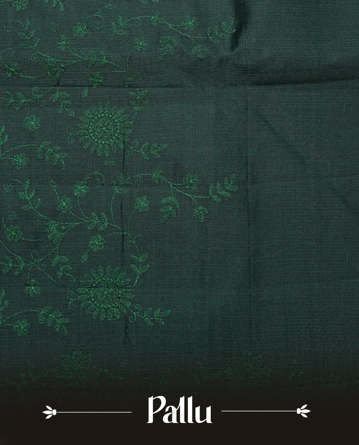 Dark Green colour Net Kota Designer saree.