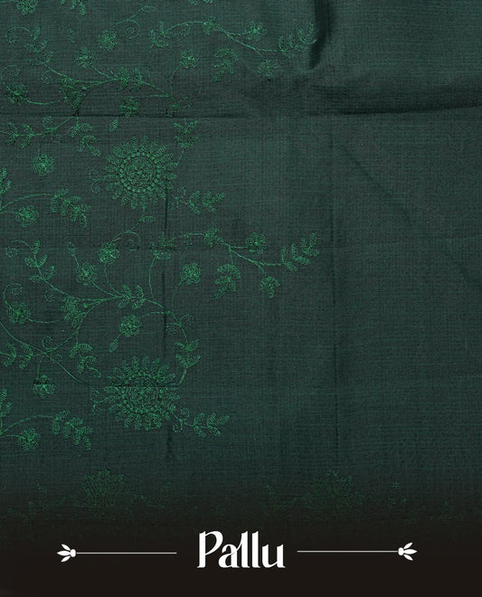 Dark Green colour Net Kota Designer saree.