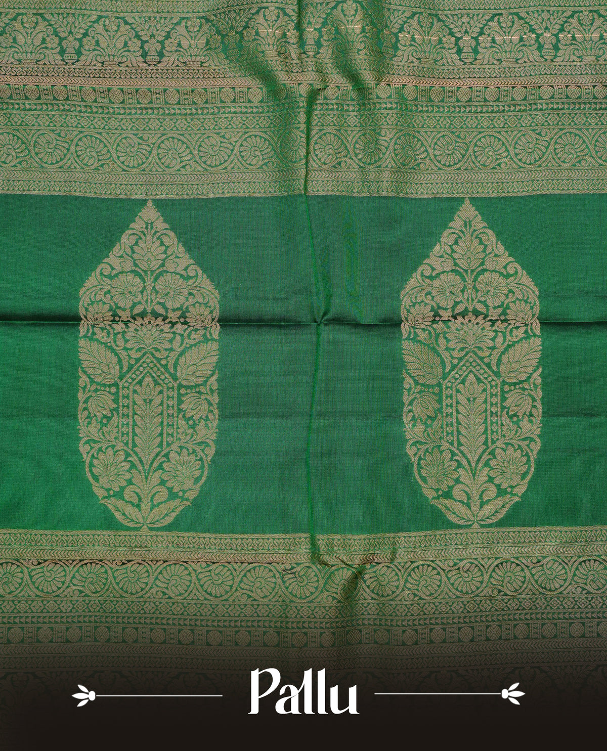 Mustard olive Colour Traditional Kancheepuram Silk Saree with Gold Zari Checks & motifs on the Body, Enhanced with a Contrast Green Colour with Grand Gold Zari  Border and Rich Pallu, Paired with a Matching Blouse Piece.