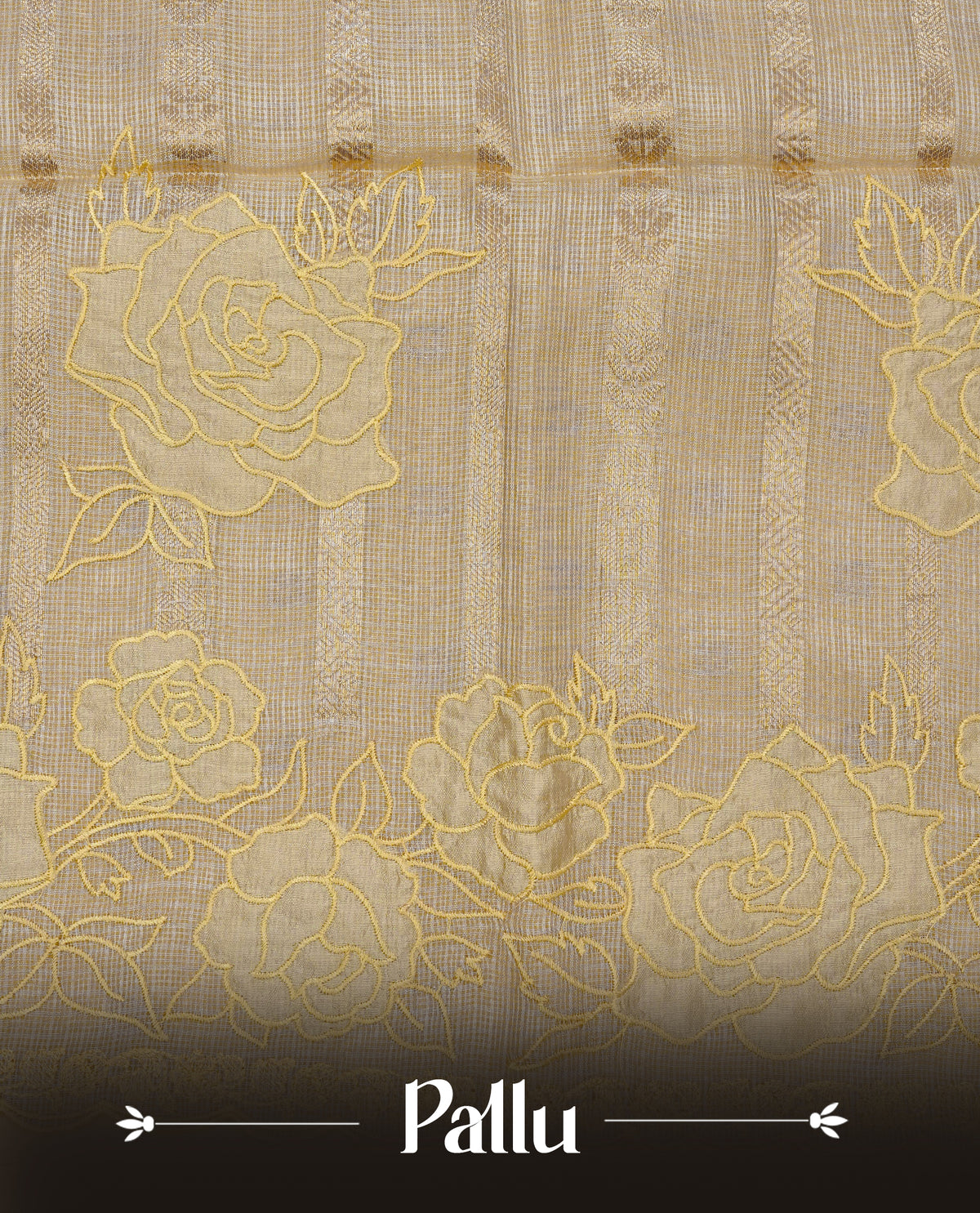 Pastel Yellow colour Net Kota Designer saree.