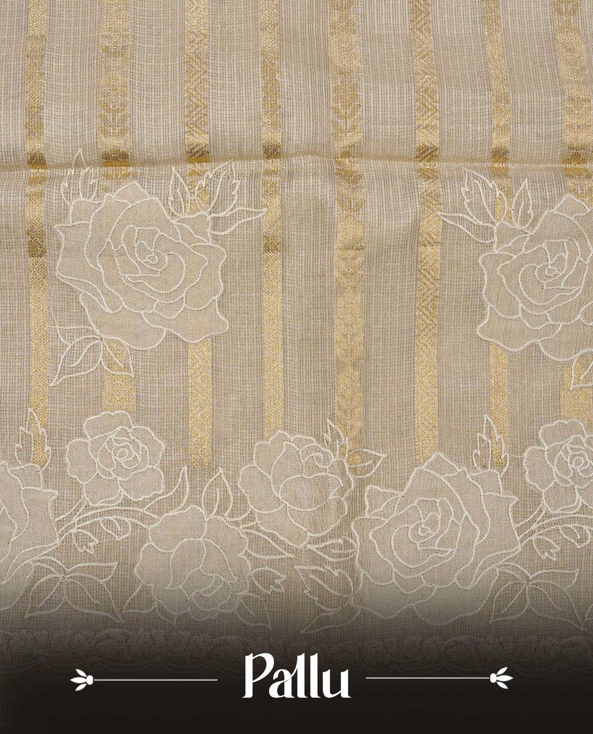 Cream colour Net Kota Designer saree.