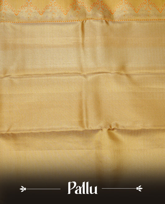 Gold colour pure tissue silk saree
