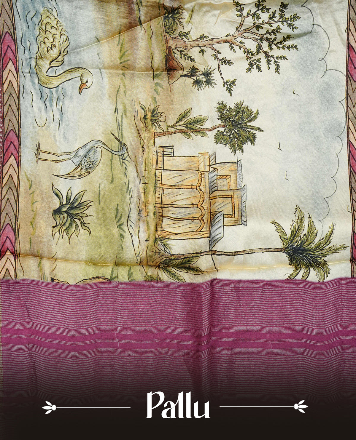 Mauve colour semi Banaras silk saree featuring with Digital printed body and traditional buttas on border, comes with matching blouse piece.