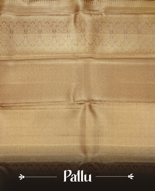 Chocolate & gold double shade pure tissue silk saree