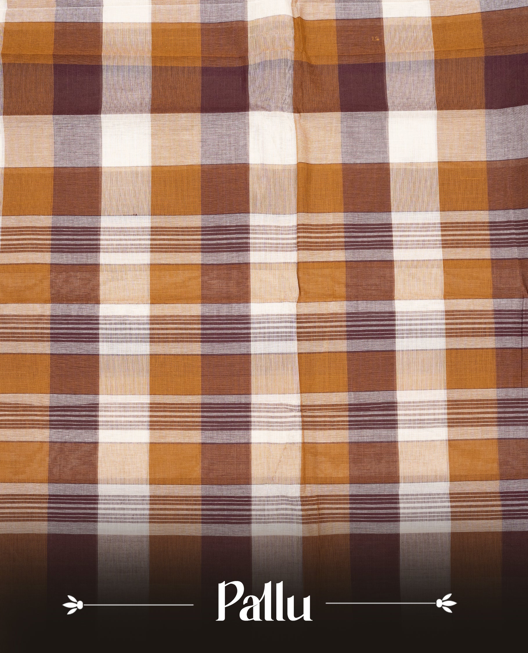 Multi colour Chettinad cotton saree featuring a check pattern on the body, complemented by a self colour with gold zari border, comes with a matching blouse piece