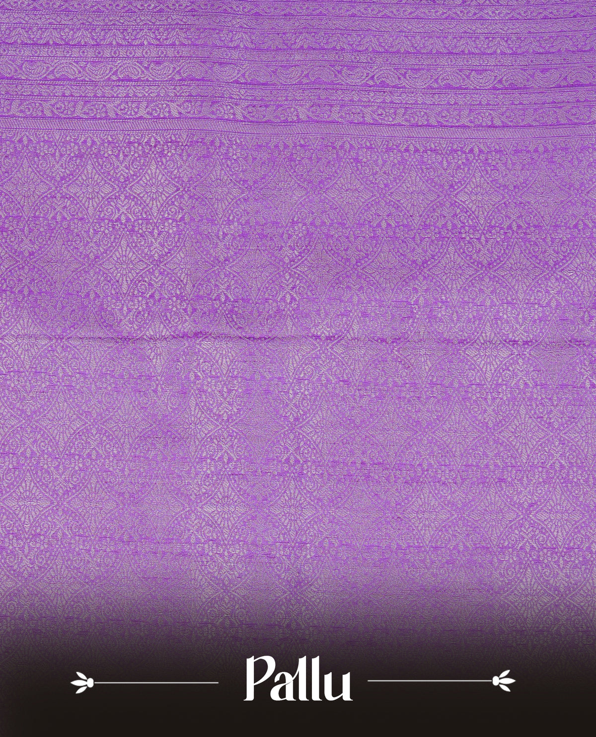 Purple colour softie silk saree featuring silver zari, rich pallu floral pattern brocade body, with contrasting self colour border.paired with matching blouse piece.