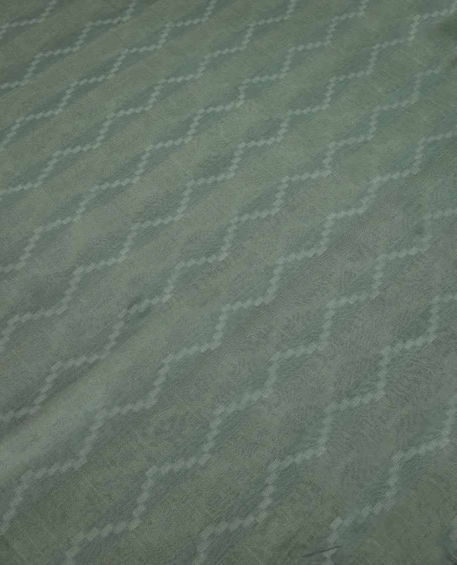 Pastel Green Colour Semi Jute Saree having Thread work in Body with Self Coloured Pallu and Blouse