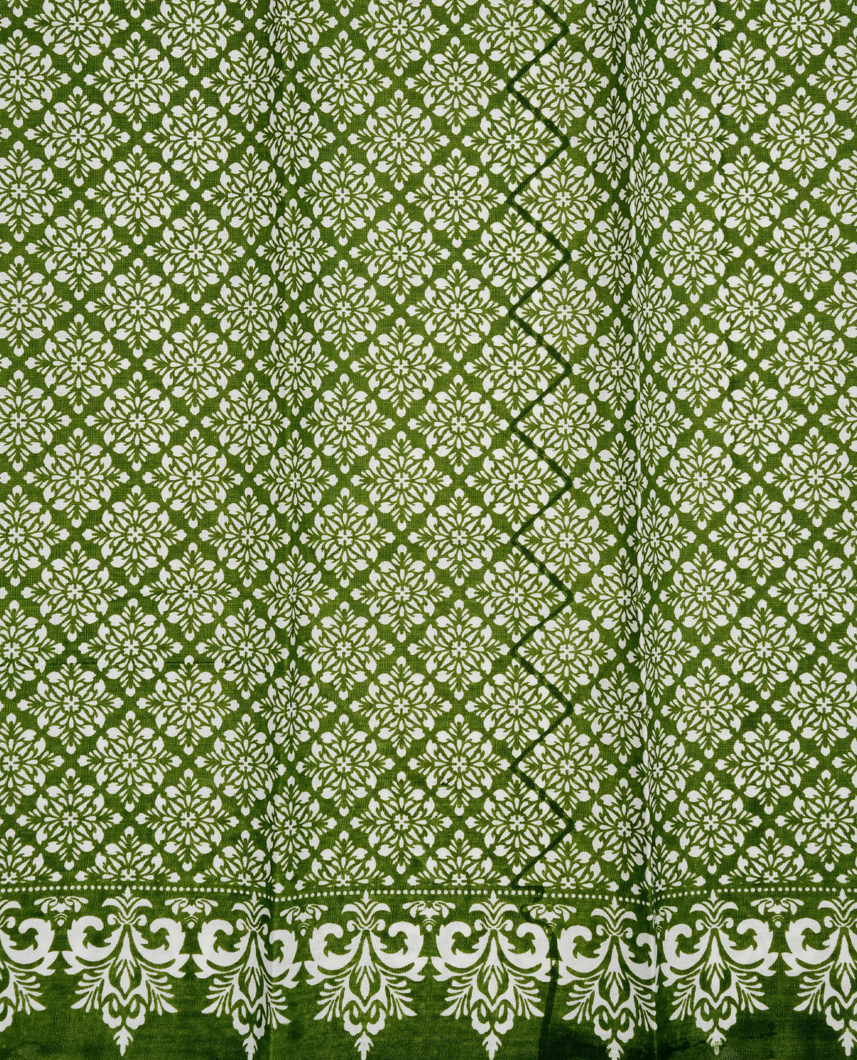 Cream colour Cotton set mundu With plain, Featuring Design printed kara.