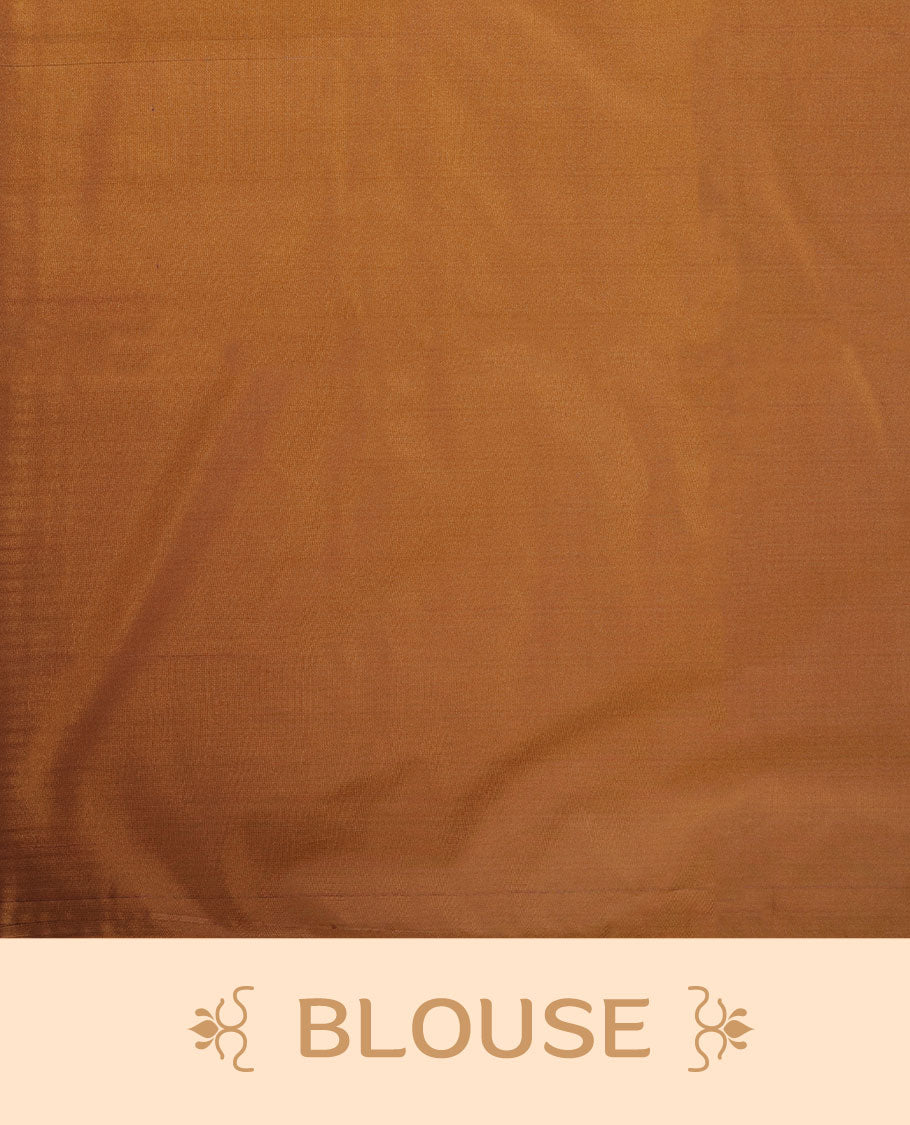 Mustard colour semi soft silk saree adorned with delicate woven floral kodi motifs on the body, complemented by a Self colour woven pallu with intricate detailing and tassel accents without border & Comes with a matching blouse piece.