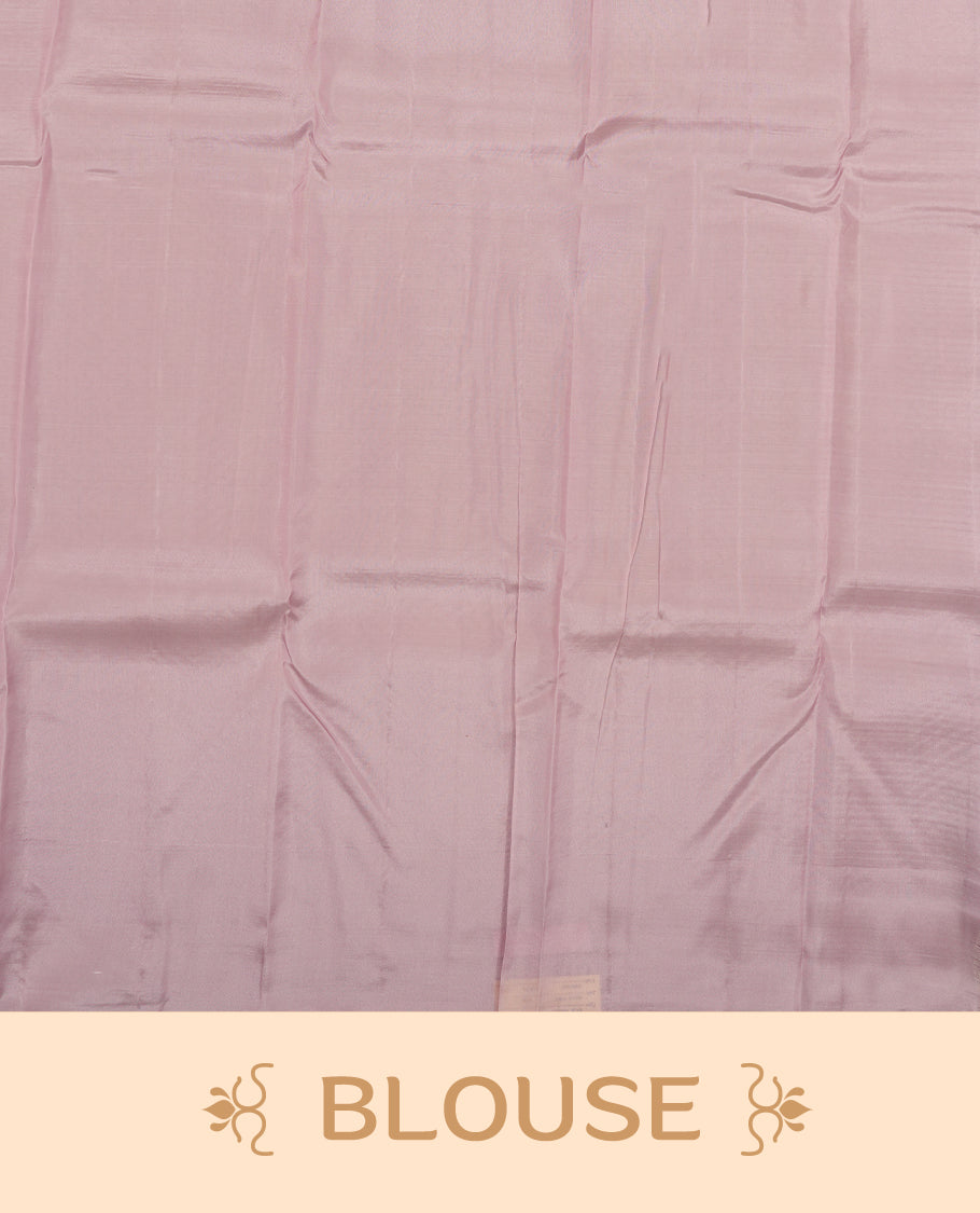 pastel purple colour semi-soft silk saree featuring a self coloured textured patterned body, complemented by self coloured motifs on pallu & border and a matching blouse piece.