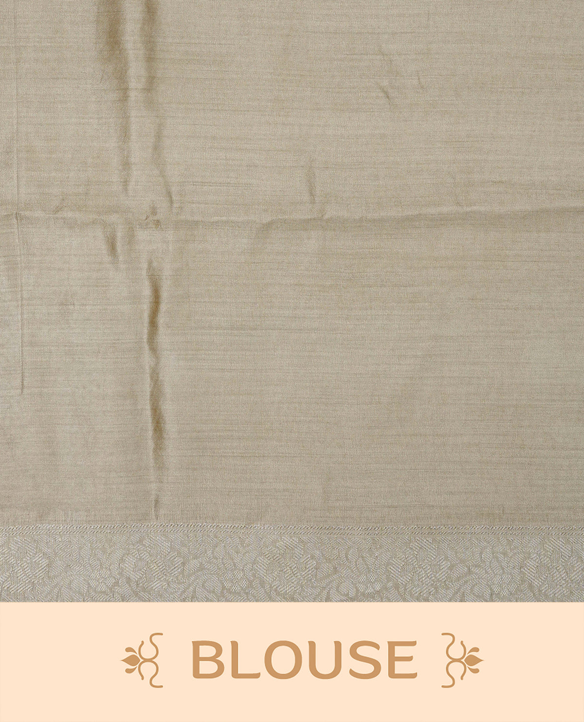Beige colour Banaras saree featuring Silver zari buttas on body, complemented by zari pattern on self colour border, comes with matching blouse piece.