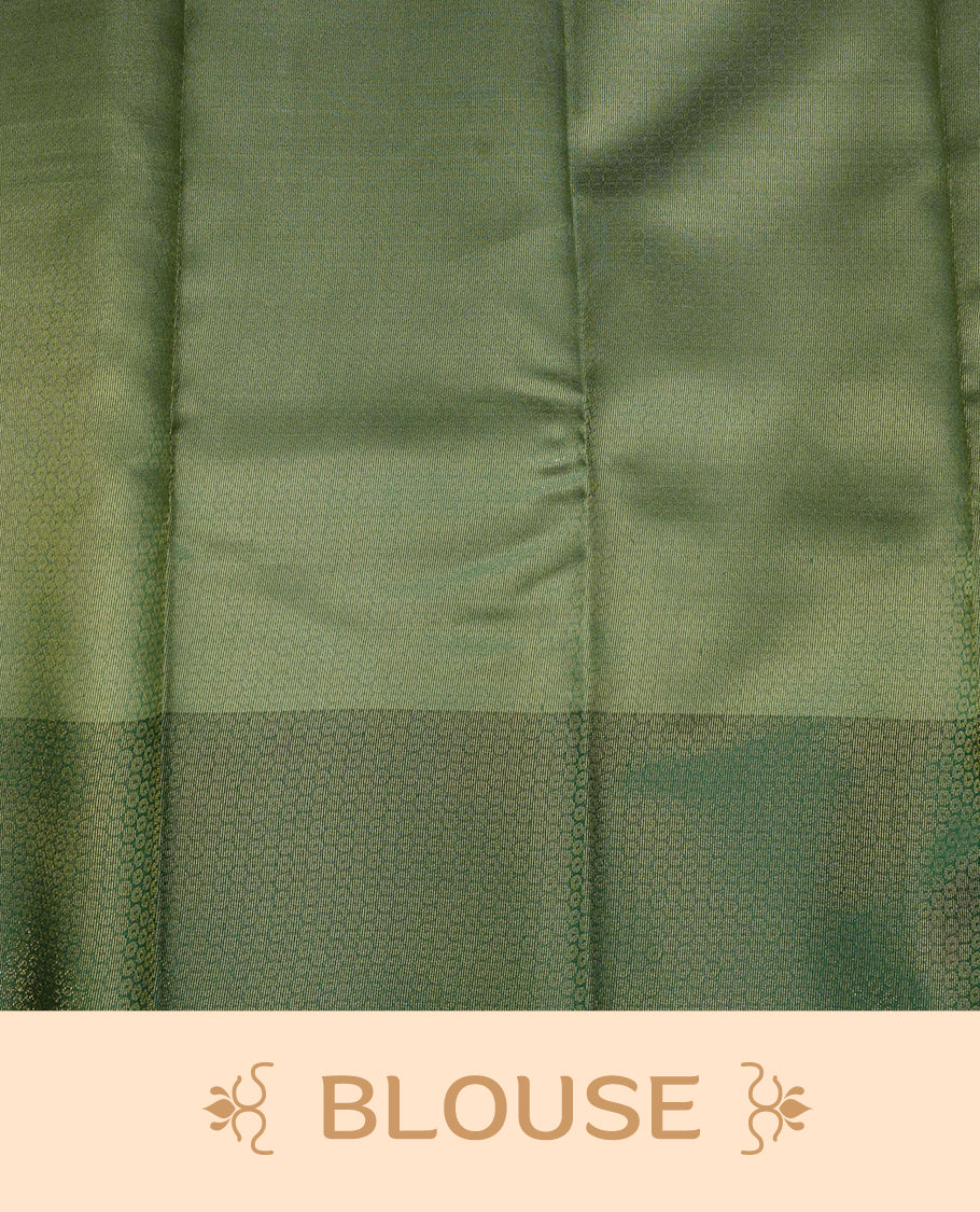 Off White  Colour Semi Silk Saree Featuring  Green thread buttas On Body, Highlighted  by contrast border with Mango motifs, paired with matching blouse piece.