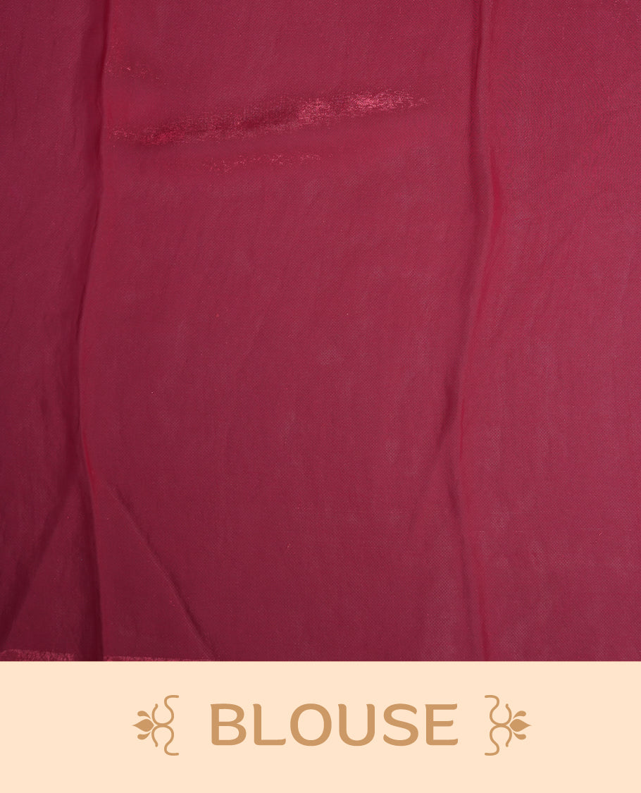 Pink Colour Soft Shine Fendy Chiffon Saree, with plain body with contrast border, without blouse.