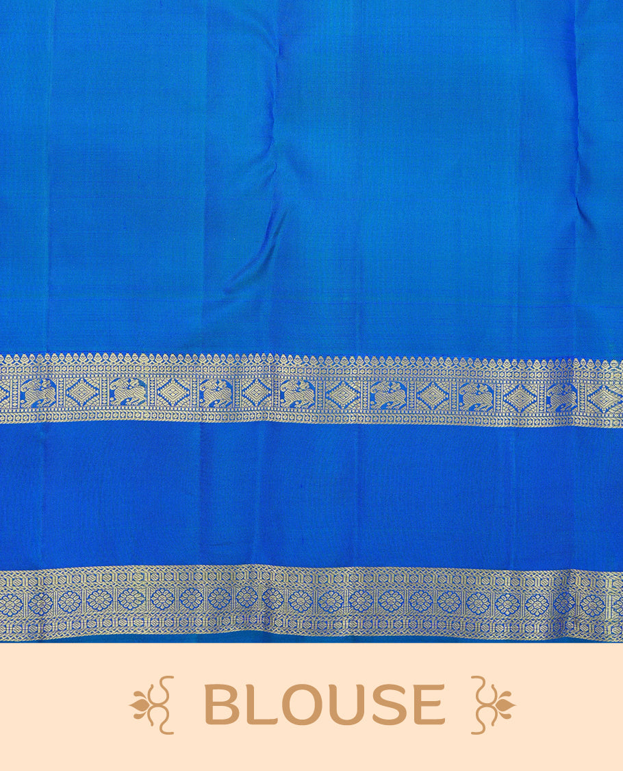 Violet & blue double shade colour traditional kancheepuram silk saree