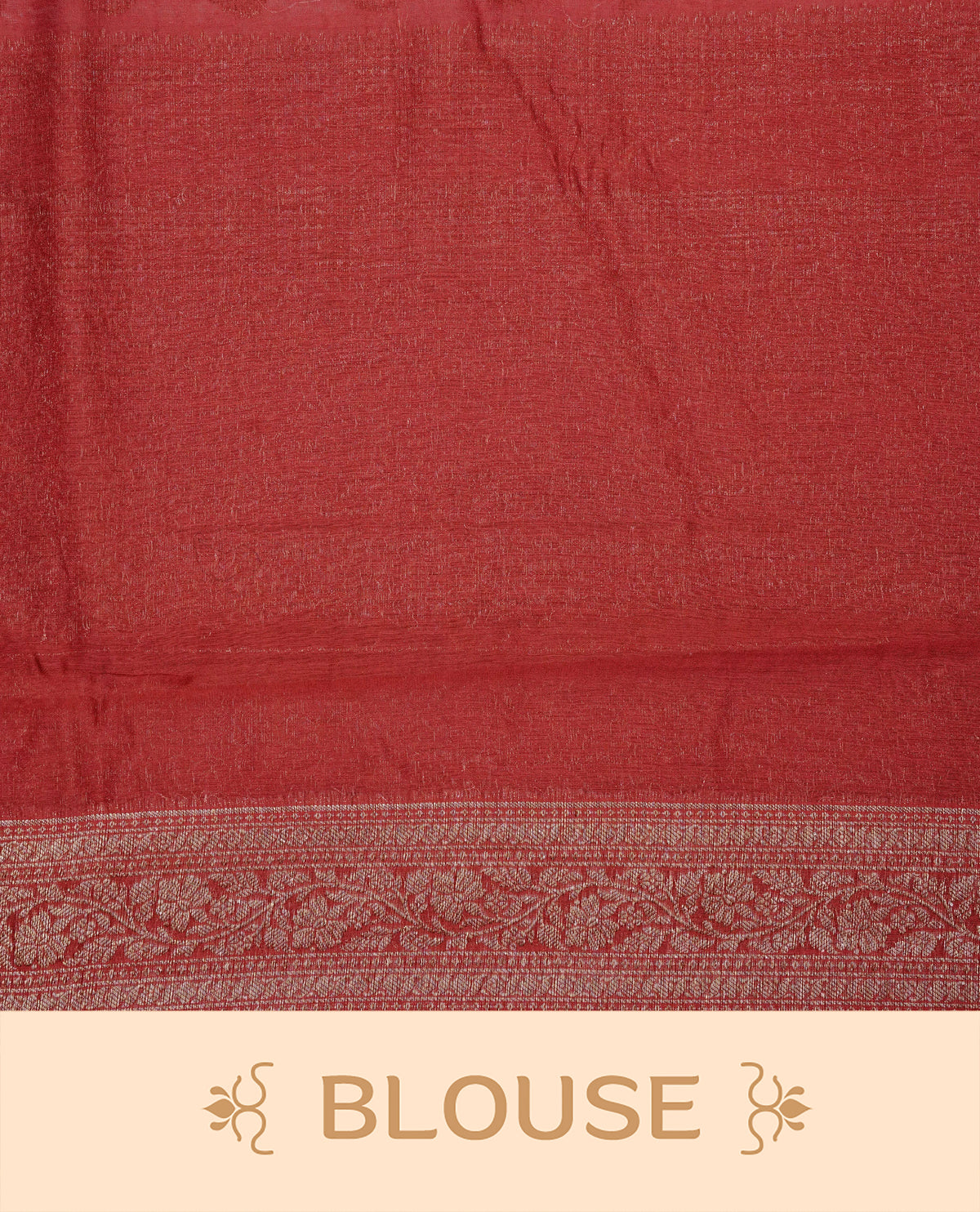 Pink colour banaras silk saree featuring gold zari buttas on body, complemented by contrast Red with gold zari border, comes with matching blouse piece.