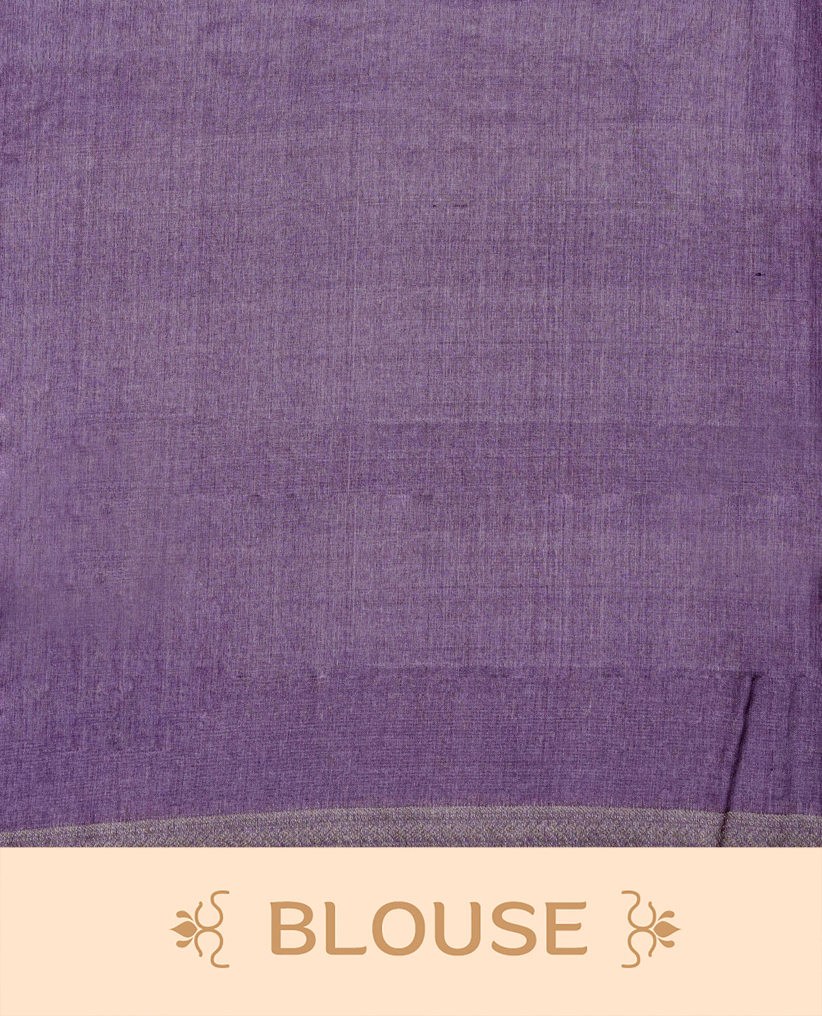 Pastel purple Colour banaras saree featuring Light gold zari Floral kodi pattern on body, complemented by borderless finish, comes with matching blouse piece.