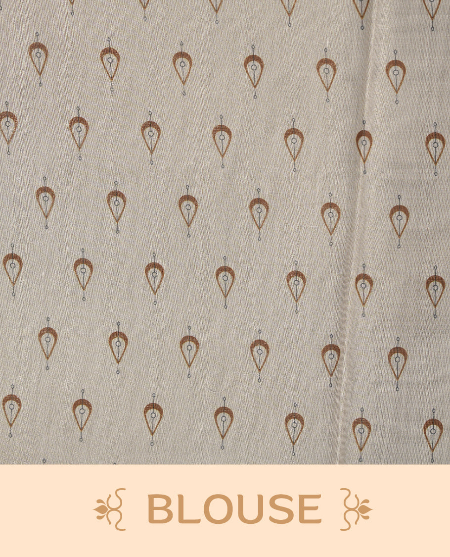 Kerala Tissue saree with Prints and without border with Matching Blouse