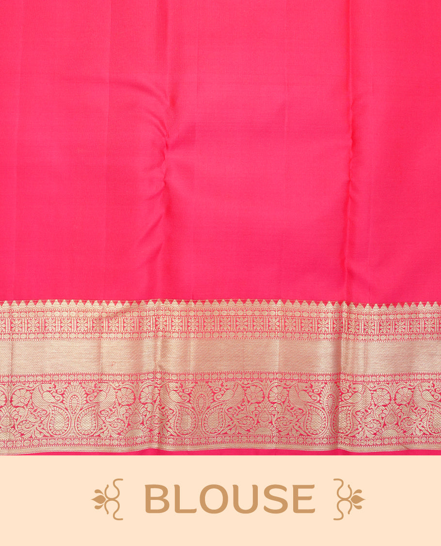 Red colour Pure Wedding silk saree featuring Animal buttas with Designed worked body, complemented by self colour with traditional border, comes with matching blouse piece.