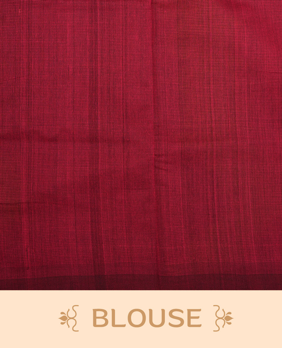 Mangalagiri Cotton saree Featuring  Pochampally Patterned Body , Without Border & Contrast  Pallu, Paired With A Matching Blouse Piece
