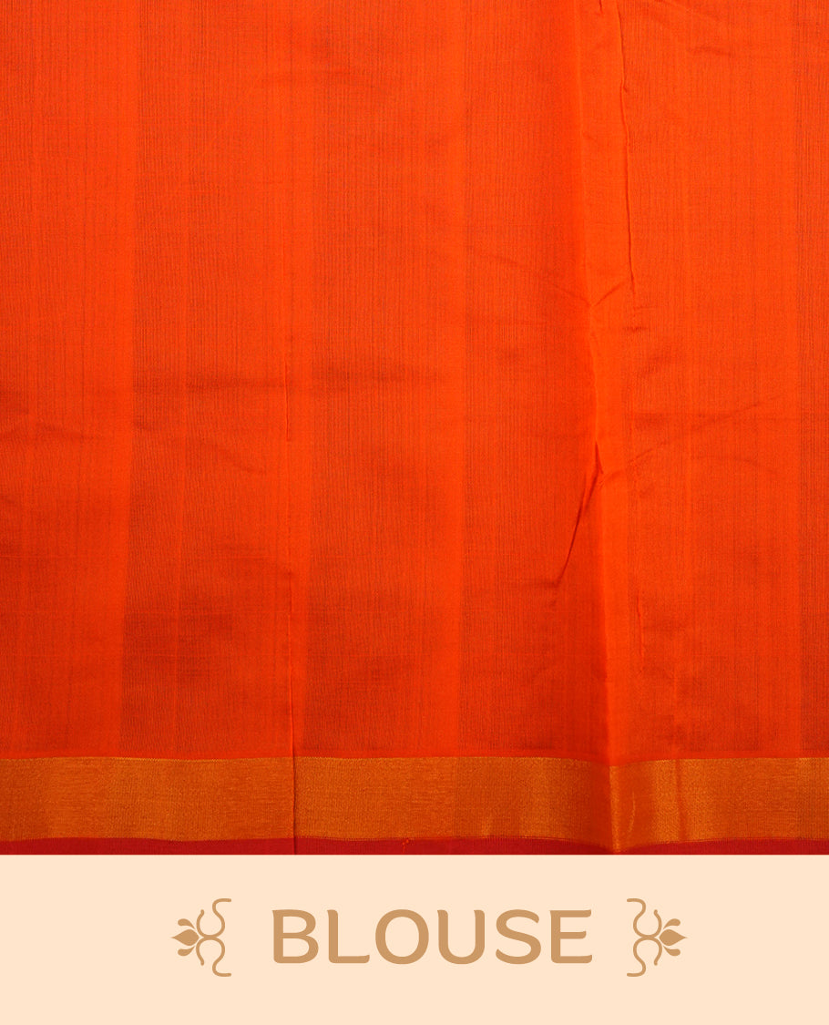 Mangalagiri Cotton saree Featuring  Pochampally Patterned Body , Complemented  By Tissue Border & Contrast  Pallu, Paired With A Matching Blouse Piece
