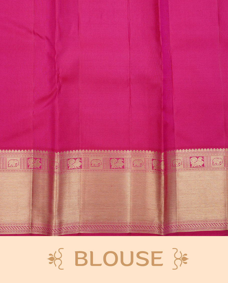 Maroon colour pure wedding silk saree featuring gold zari Small diamond & Motifs on body, complemented by self colour with traditional border, comes with matching blouse piece.