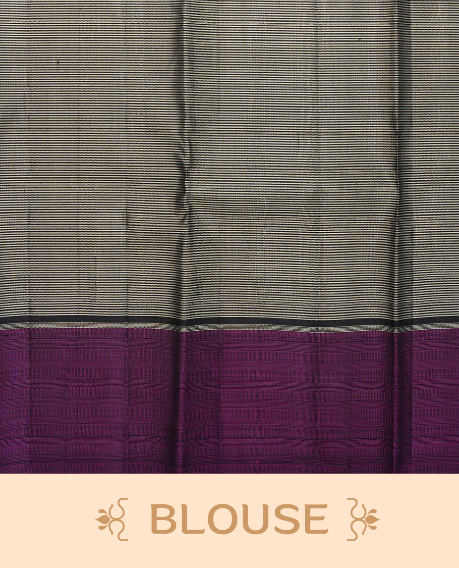 Grey Colour traditional kancheepuram silk saree