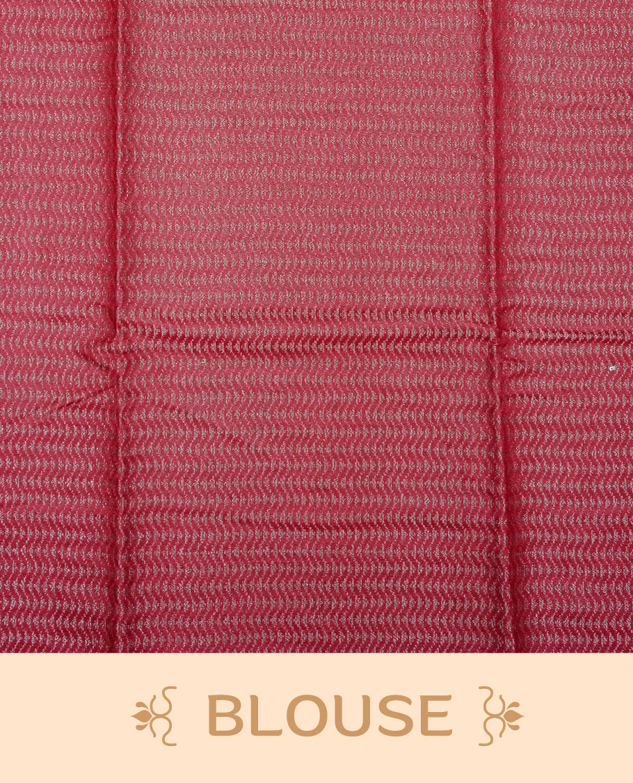Red colour banaras saree featuring Antique zari kodi pattern on body, complemented by Zari pattern on self colour border, comes with matching blouse piece.