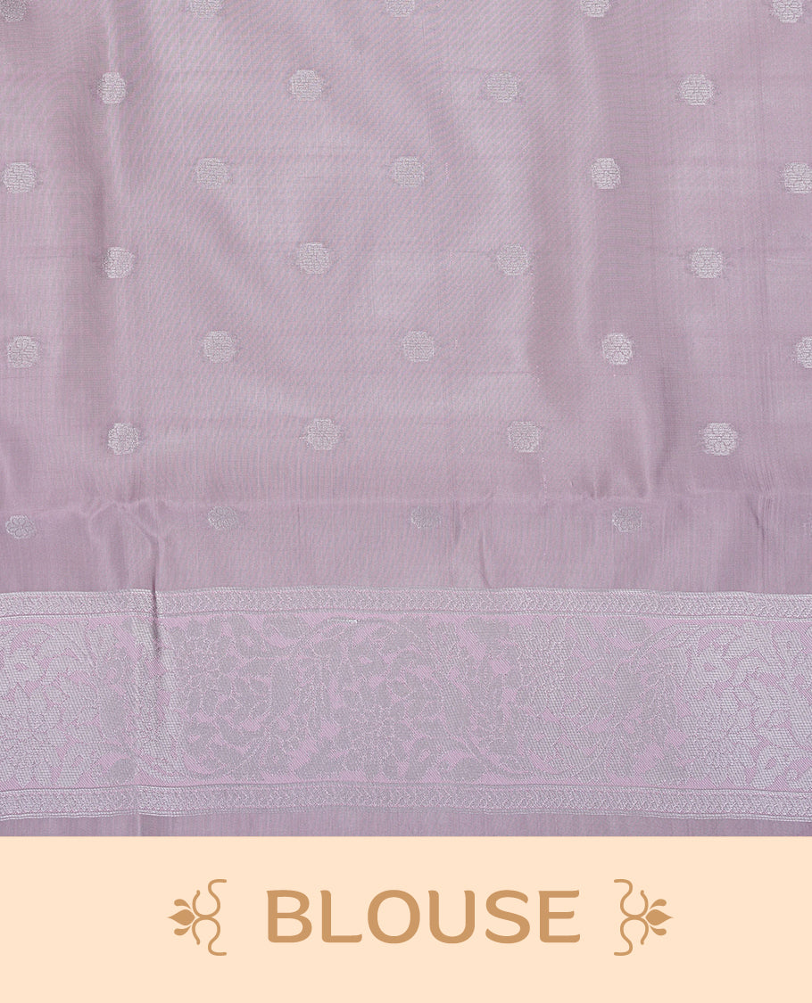 Black & Pink colour semi silk saree featuring Silver zari Small check pattern & motifs on body, complemented by contrast Pink colour with silver zari border, comes with matching blouse piece.