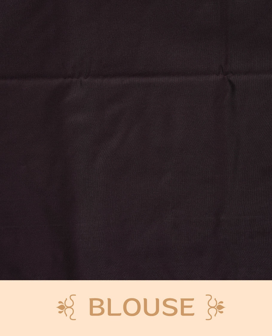 Mauve colour soft silk saree featuring Antique zari motifs on body with Highlighting contrast Plum purple colour pallu and paired with matching blouse piece.