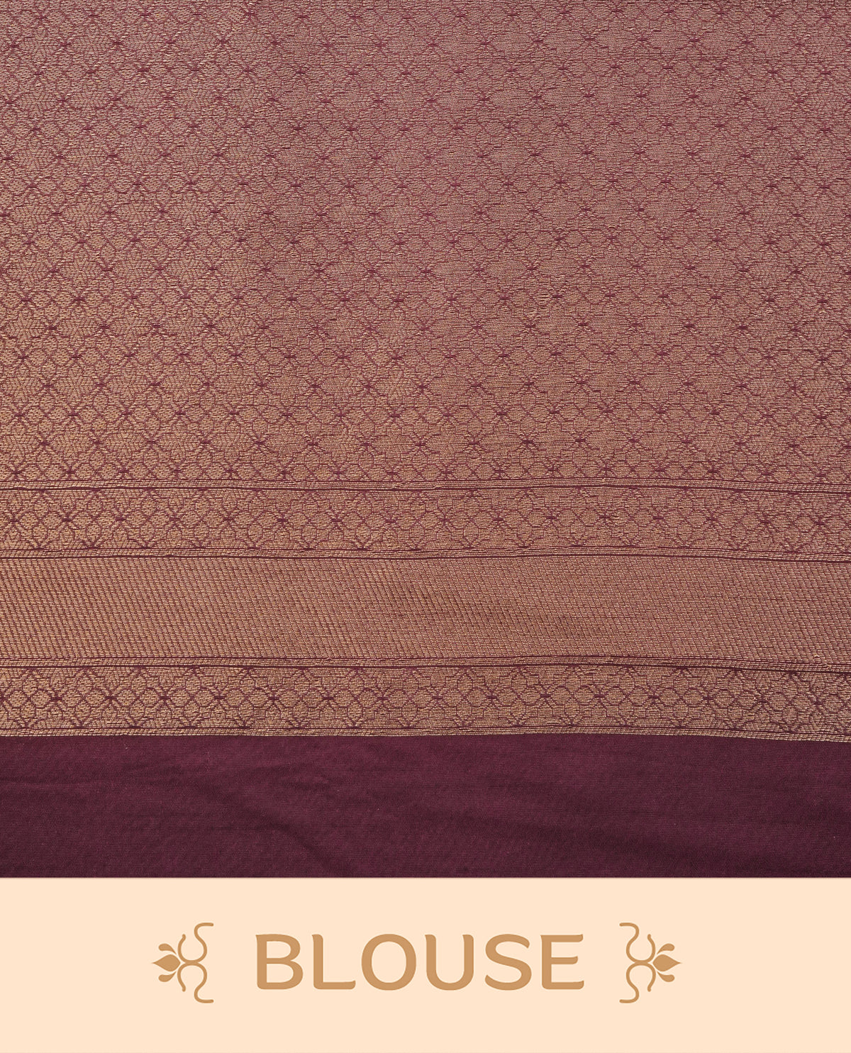 Muted brown colour softie silk saree featuring gold zari, rich pallu floral pattern brocade body, with contrasting chocolate colour border.paired with matching blouse piece.
