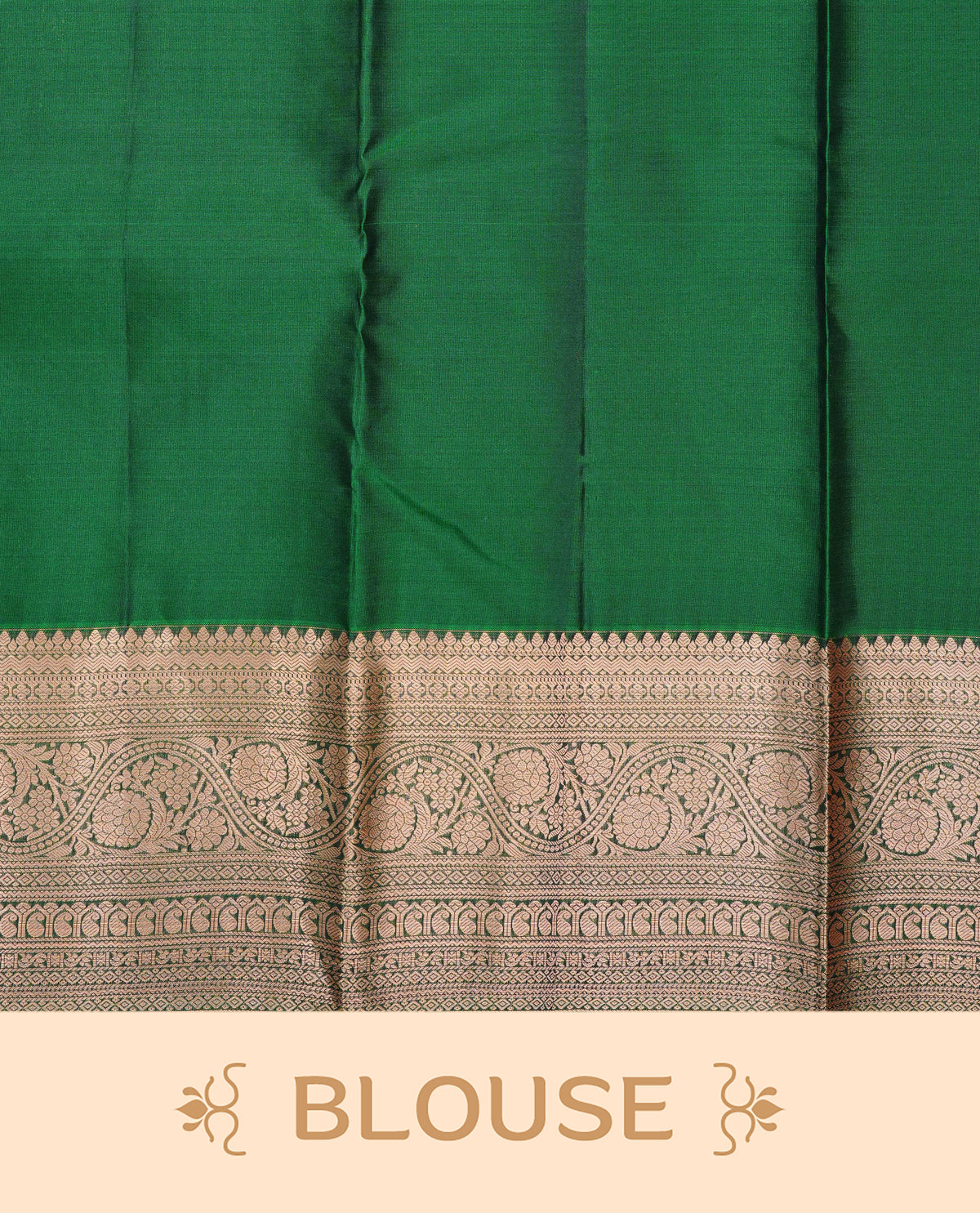 Mustard olive Colour Traditional Kancheepuram Silk Saree with Gold Zari Checks & motifs on the Body, Enhanced with a Contrast Green Colour with Grand Gold Zari  Border and Rich Pallu, Paired with a Matching Blouse Piece.
