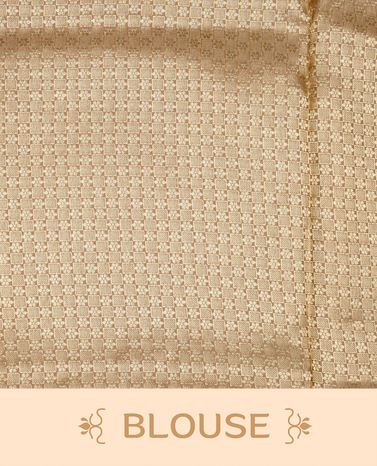 Beige colour Banaras satin crepe silk saree featuring Plain body, associate with Gold zari traditional border, comes with matching blouse piece.