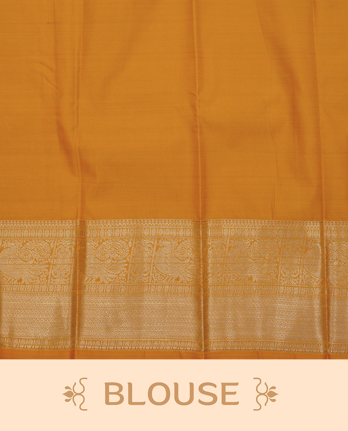 Purple colour soft silk saree featuring gold zari lines with elephant motifs on body, contrast Mustard yellow colour gold zari peacock motifs on border, grand pallu comes with matching blouse piece.