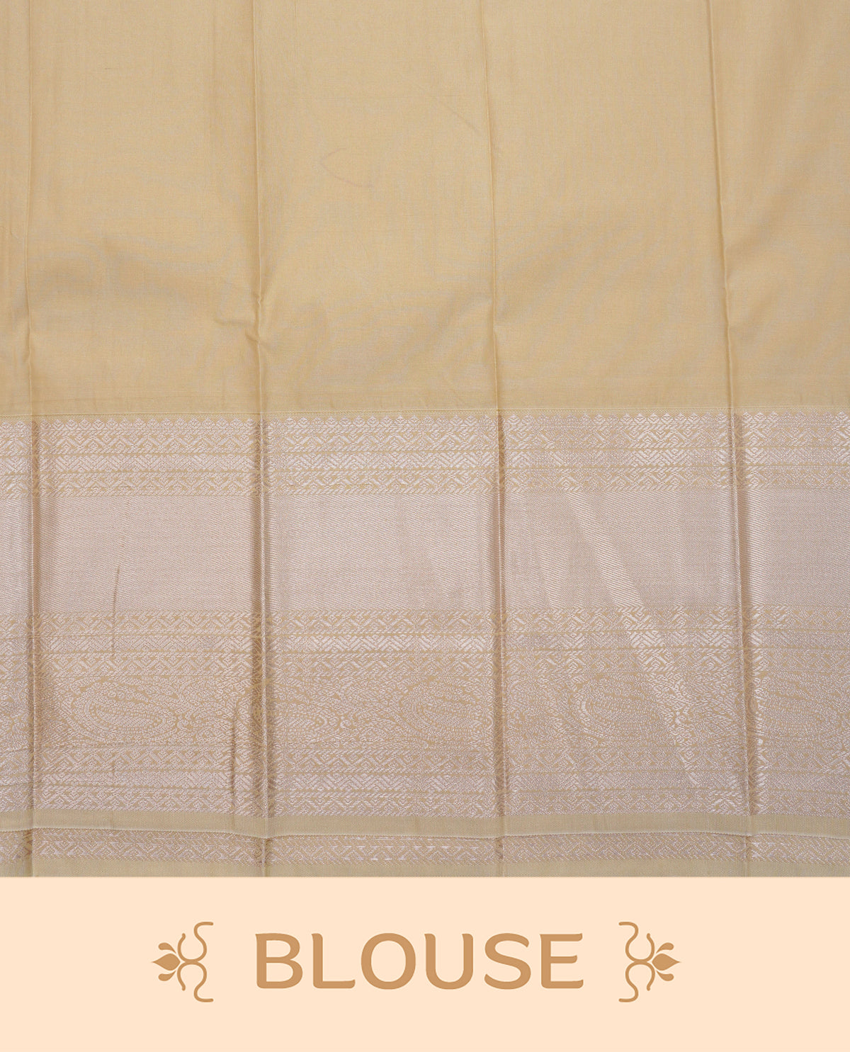 Light green colour soft silk saree featuring gold zari checks with floral mottifs on body, contrast cream colour gold zari traditional border, grand pallu comes with matching blouse piece.