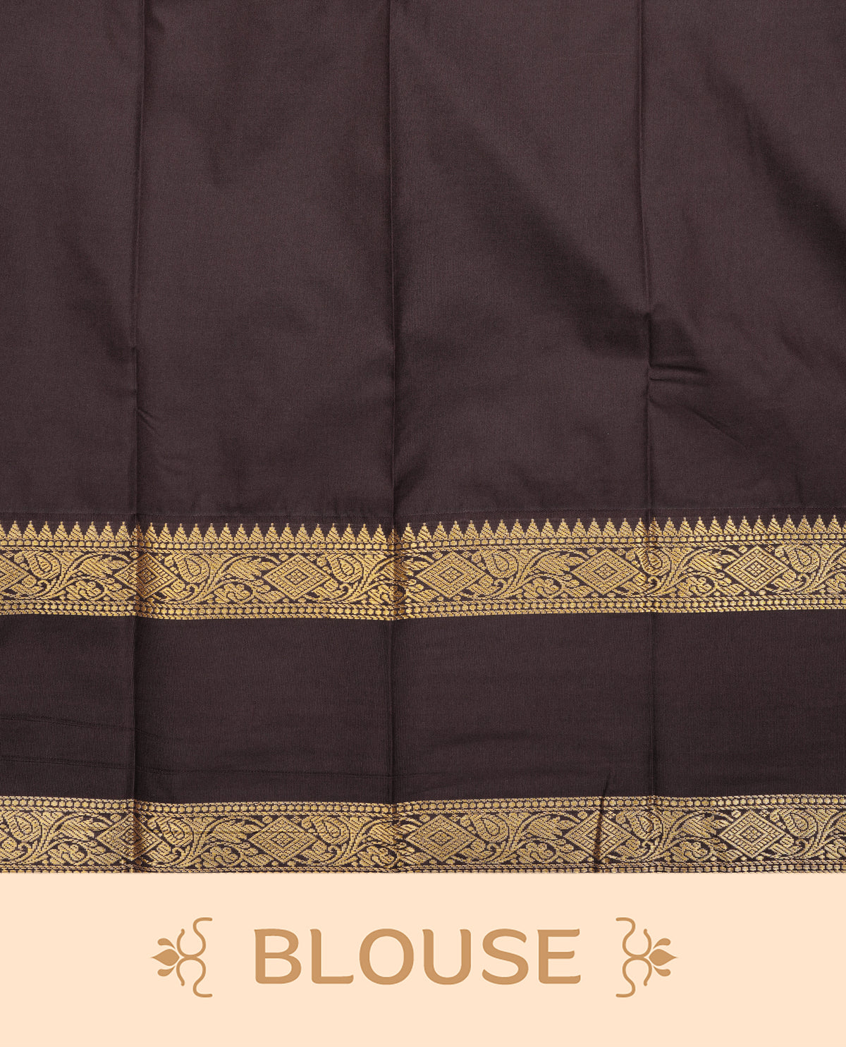 Green colour silk saree featuring gold zari motifs on body, contrast brown with gold zari traditional border, contrast grand pallu comes with matching blouse piece .