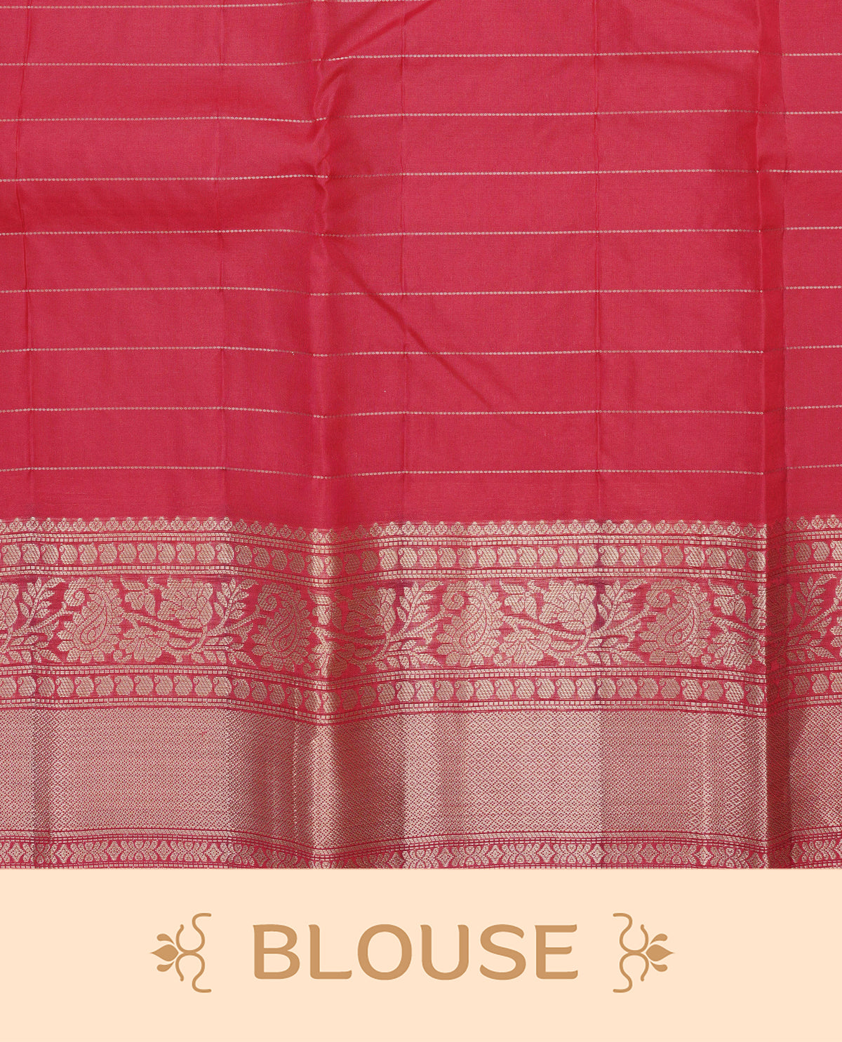 Olive green Colour Traditional Kancheepuram Silk Saree with Gold Zari Checks and Motifs on the Body, Enhanced with a Contrast Red Colour with Grand Gold Zari  Border and Rich Pallu, Paired with a Matching Blouse Piece.