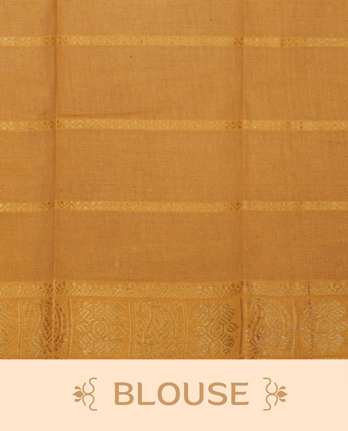 Chococate Brown Colour Sungudi Cotton Saree with gold zari elephant & Peacock motifs on the body, a self zari border, and a rich gold zari pallu. Paired with a Contrast  Mustard orange blouse piece  featuring gold zari work.