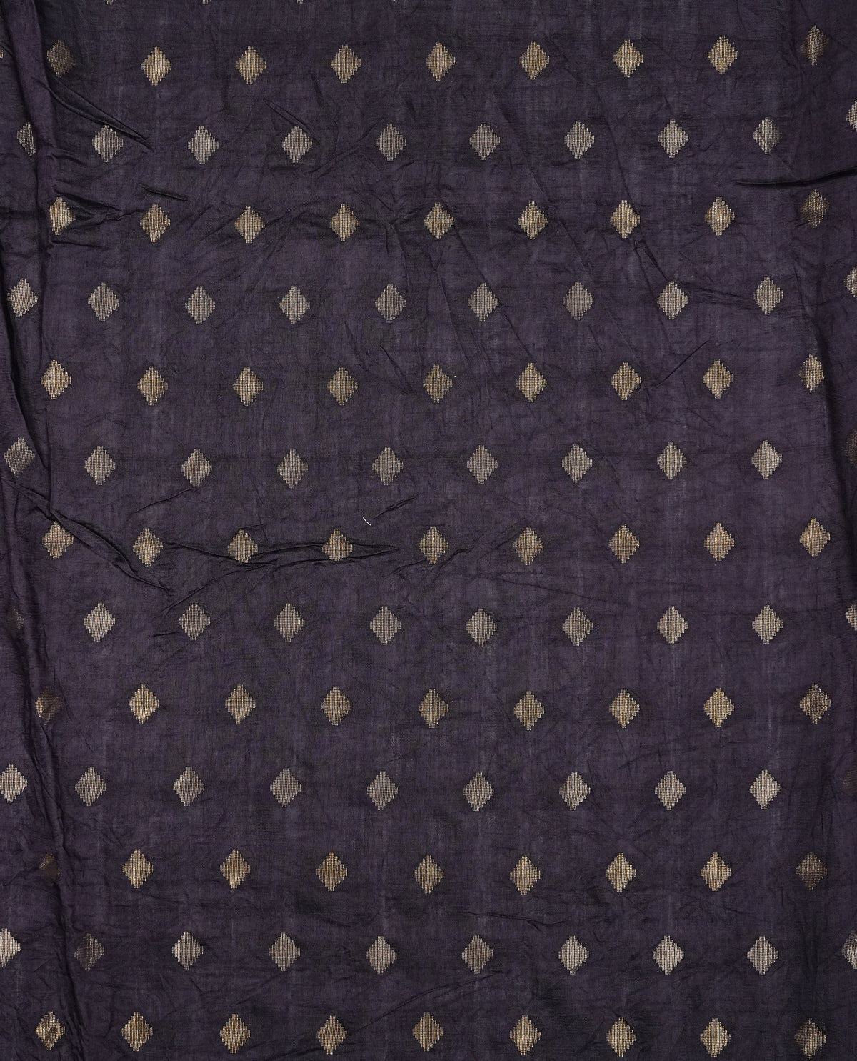 Black colour banaras silk saree featuring Floral print on body, complemented by Light gold zari border with striped pallu, comes with matching blouse piece.