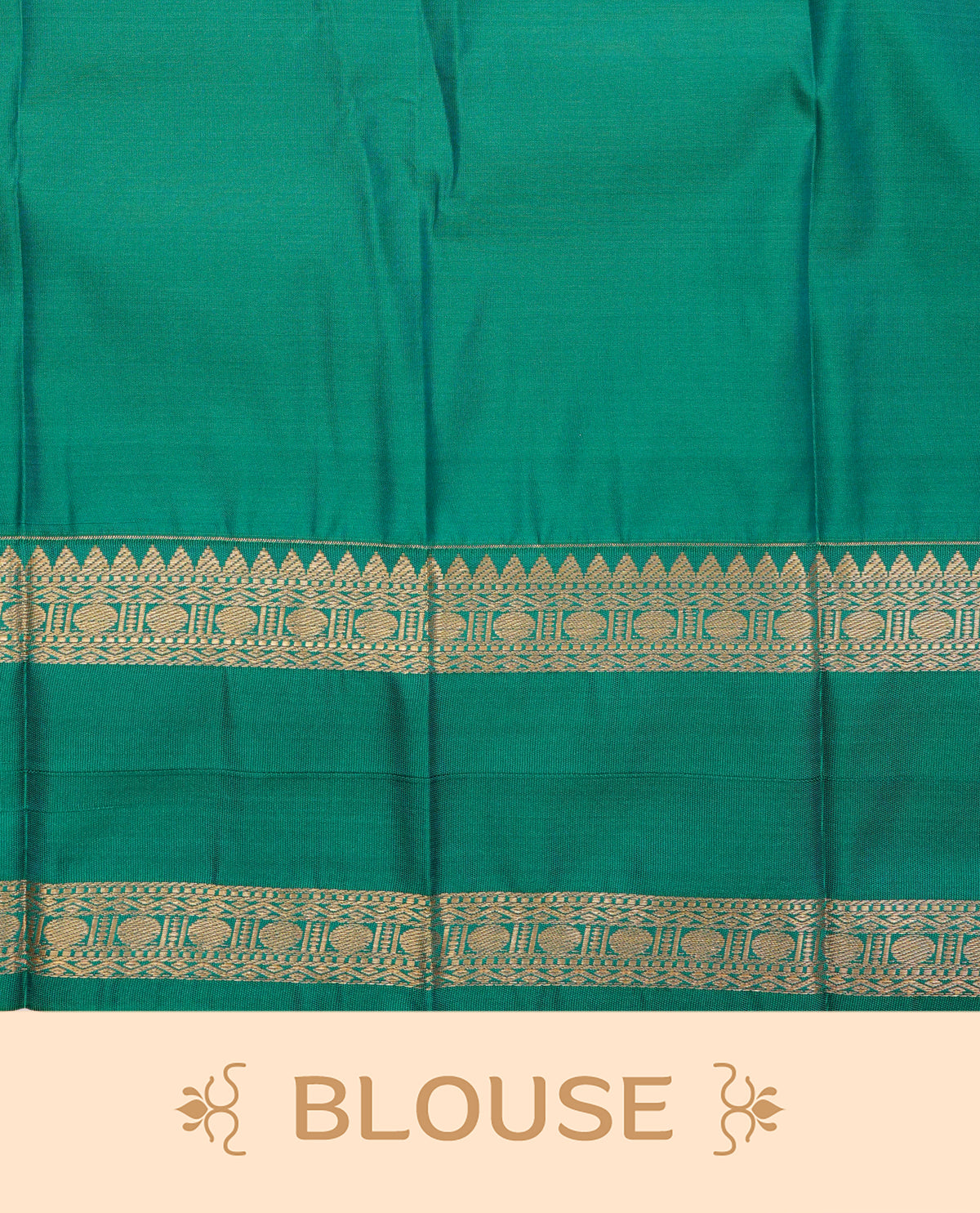Yellow colour soft silk saree featuring gold zari checks with motifs on body, contrast teal colour traditional border, grand pallu comes with matching blouse piece.