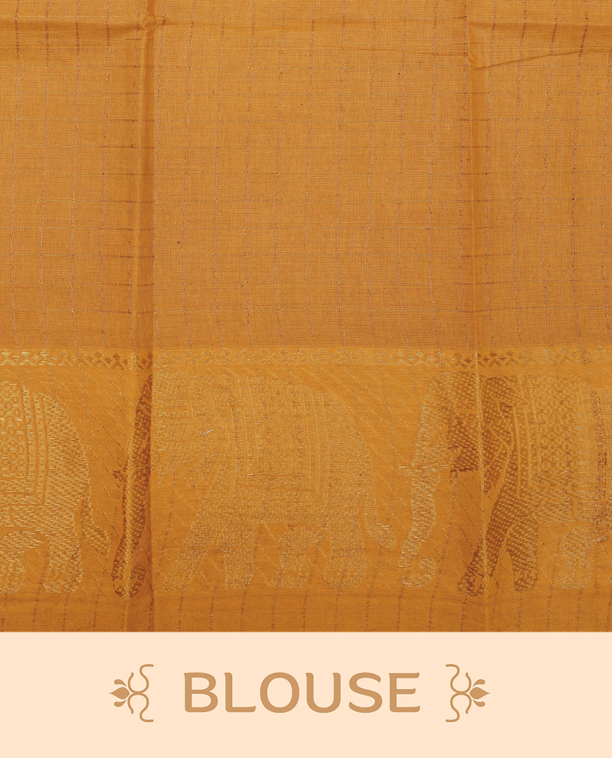Navy blue colour Sungudi cotton saree featuring elegant gold zari checks across the body, complemented by a contrast gold zari border. Comes with a matching blouse piece.