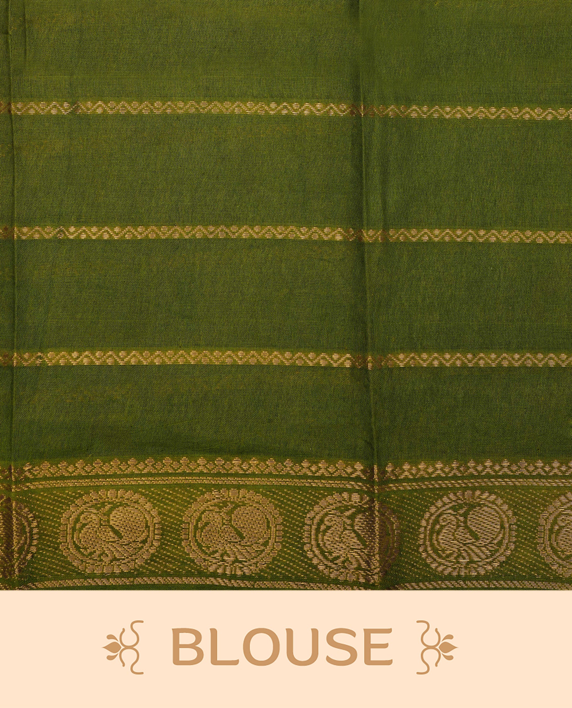 Maroon Sungudi cotton saree featuring elegant gold zari checks across the body, complemented by a rich gold zari peacock border. Paired with a matching blouse piece